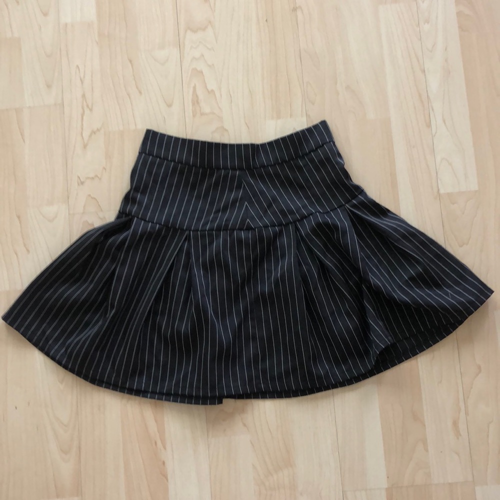 shein striped black skirt